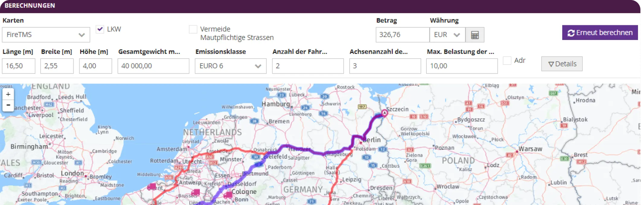 route mapping map
