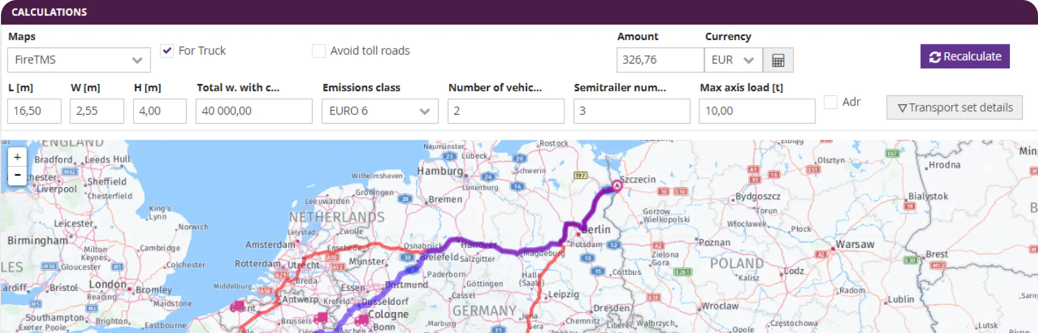 route mapping map